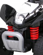 Honda Atv electric pentru copii 250X TRX 64x38x43 cm negru 30W cu panou audio lumini scaun piele si pedala acceleratie