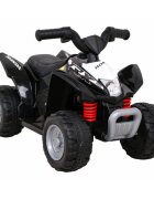 Honda Atv electric pentru copii 250X TRX 64x38x43 cm negru 30W cu panou audio lumini scaun piele si pedala acceleratie