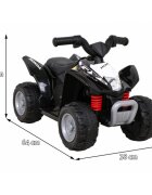 Honda Atv electric pentru copii 250X TRX 64x38x43 cm negru 30W cu panou audio lumini scaun piele si pedala acceleratie