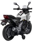 Honda Motocicleta electrica pentru copii NC750X alb 70W cu lumini sunete si panou audio 103x41x74 cm