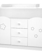 Hubners Comoda de infasat Matei 106 cm alb cu stelute