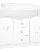 Hubners Comoda de infasat Matei 106 cm alb cu stelute
