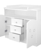 Hubners Comoda de infasat Matei 106 cm alb cu stelute