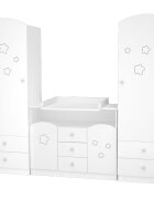 Hubners Comoda de infasat Matei 106 cm alb cu stelute