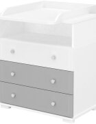 Hubners Comoda de infasat Patrik 80 cm alb grafit