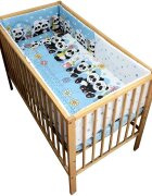 Hubners Lenjerie patut Sweet Panda 5 piese albastru 120x60 cm