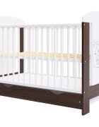 Hubners Patut copii din lemn Calisto Ursulet 120x60 cm maro cu sertar