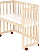 Hubners Patut copii din lemn co-sleeper Eva 94x46 cm natur