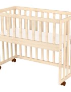 Hubners Patut copii din lemn co-sleeper Eva 94x46 cm natur