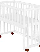 Hubners Patut copii din lemn co-sleeper Matei 94x46 cm alb