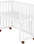 Hubners Patut copii din lemn co-sleeper Matei 94x46 cm alb