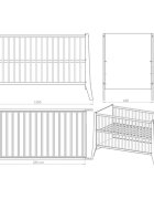 Hubners Patut copii din lemn Cosmo 120x60 cm alb