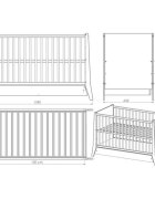 Hubners Patut copii din lemn Cosmo 120x60 cm alb cu sertar