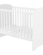 Hubners Patut copii din lemn cu sertar Matei 120x60 cm alb cu stelute
