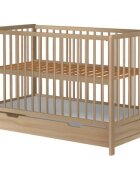 Hubners Patut copii din lemn Dominic 120x60 cm natur cu sertar