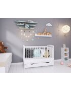 Hubners Patut copii din lemn Karly 120x60 alb cu sertar