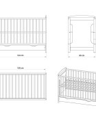 Hubners Patut copii din lemn Karly 120x60 alb cu sertar