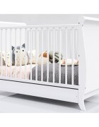 Hubners Patut copii din lemn Mara 120x60 cm alb cu sertar