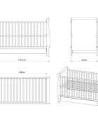 Hubners Patut copii din lemn Mara 120x60 cm alb cu sertar