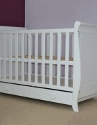 Hubners Patut copii din lemn Mira 120x60 cm alb cu sertar
