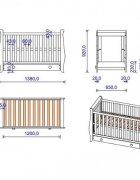 Hubners Patut copii din lemn Mira 120x60 cm alb cu sertar