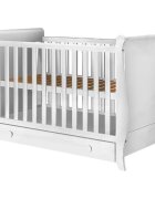 Hubners Patut copii din lemn Mira 120x60 cm alb cu sertar