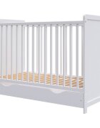 Hubners Patut copii din lemn Paula 120x60 alb cu sertar
