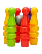 Huby Toys Set bowling pentru copii cu popice multicolore si bile in suport din plastic