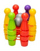 Huby Toys Set bowling pentru copii cu popice multicolore si bile in suport din plastic