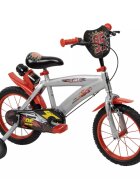Huffy Bicicleta copii Cars 14 inch cu roti ajutatoare si sticluta de apa cu suport varsta 4-6 ani inaltimea 105-117 cm scaun si ghidon reglabile pe inaltime anvelope cu profil gros