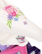 Huffy Bicicleta copii Disney Princess 24414W 14 inch roti ajutatoare si cosulet pentru copii cu varsta intre 4 si 6 ani sau cu inaltimea pana la 110 cm frana de mana pe ambele roti anvelope cu profil gros scaun reglabil