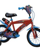 Huffy Bicicleta copii Spiderman 24944W 14 inch cu roti ajutatoare si sticluta de apa cu suport varsta 4-6 ani inaltimea 105-117 cm scaun si ghidon reglabile pe inaltime anvelope cu profil gros