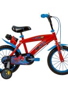 Huffy Bicicleta copii Spiderman 24944W 14 inch cu roti ajutatoare si sticluta de apa cu suport varsta 4-6 ani inaltimea 105-117 cm scaun si ghidon reglabile pe inaltime anvelope cu profil gros