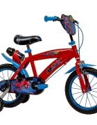 Huffy Bicicleta copii Spiderman 24944W 14 inch cu roti ajutatoare si sticluta de apa cu suport varsta 4-6 ani inaltimea 105-117 cm scaun si ghidon reglabile pe inaltime anvelope cu profil gros
