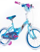 Huffy Bicicleta fetite Frozen Mov 16 inch cu gentuta si roti ajutatoare varsta 5-7 ani inaltimea 112-127 cm scaun si ghidon reglabile pe inaltime frana de mana pe ambele roti