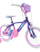 Huffy Bicicleta fetite Glimmer Violet 16 inch cu gentuta pentru ghidon varsta 5-7 ani inaltimea 112-127 cm scaun si ghidon reglabile pe inaltime frana de mana pe ambele roti anvelope cu profil gros