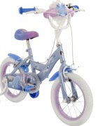 Huffy Bicicleta pentru copii Frozen 14 inch cu roti ajutatoare claxon varsta 4-6 ani scaun si ghidon reglabile pe inaltime anvelope cu profil gros