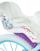 Huffy Bicicleta pentru copii Frozen II 16 inch cu roti ajutatoare si cosulet frana de mana pe ambele roti scaun si ghidon reglabile pe inaltime scaun pentru papusa in spate varsta 4-6 ani