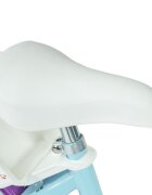 Huffy Bicicleta pentru copii Frozen II 16 inch cu roti ajutatoare si cosulet frana de mana pe ambele roti scaun si ghidon reglabile pe inaltime scaun pentru papusa in spate varsta 4-6 ani