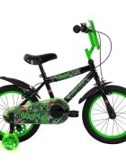Huffy Bicicleta pentru copii Minecraft Black 16 inch cu roti ajutatoare luminoase
