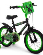 Huffy Bicicleta pentru copii Minecraft Black 16 inch cu roti ajutatoare luminoase