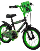 Huffy Bicicleta pentru copii Minecraft Black 16 inch cu roti ajutatoare luminoase