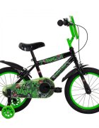 Huffy Bicicleta pentru copii Minecraft Black 16 inch cu roti ajutatoare luminoase