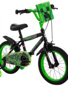 Huffy Bicicleta pentru copii Minecraft Black 16 inch cu roti ajutatoare luminoase