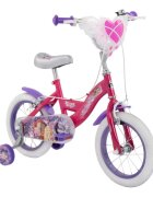 Huffy Bicicleta pentru copii Princess 14 inch cu roti ajutatoare claxon cosulet varsta 4-6 ani inaltimea 105-117 cm scaun si ghidon reglabile pe inaltime anvelope cu profil gros