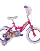 Huffy Bicicleta pentru copii Princess 14 inch cu roti ajutatoare claxon cosulet varsta 4-6 ani inaltimea 105-117 cm scaun si ghidon reglabile pe inaltime anvelope cu profil gros