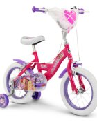 Huffy Bicicleta pentru copii Princess 14 inch cu roti ajutatoare claxon cosulet varsta 4-6 ani inaltimea 105-117 cm scaun si ghidon reglabile pe inaltime anvelope cu profil gros