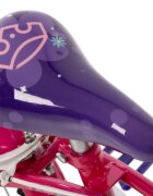 Huffy Bicicleta pentru copii Princess 16 inch cu roti ajutatoare claxon frana de mana pe ambele roti scaun si ghidon reglabile scut frontal anvelope cu profil gros