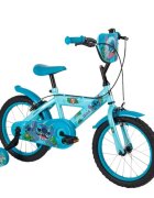 Huffy Bicicleta pentru copii Stitch 14 inch cu roti ajutatoare claxon varsta 4-6 ani scaun si ghidon reglabile pe inaltime anvelope cu profil gros