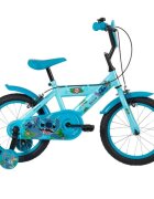 Huffy Bicicleta pentru copii Stitch 16 inch cu roti ajutatoare claxon frana de mana pe ambele roti scaun si ghidon reglabile scut frontal anvelope cu profil gros